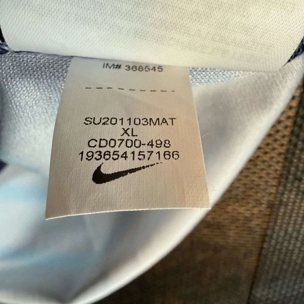 Nike France Home Soccer Jersey 2020-21 Mens XL Blue Striped Dri-FIT Football